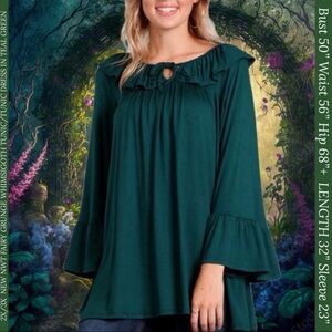 2X/3X NEW NWT TUNIC IN RICH TEAL GREEN COLOR FAIRY GRUNGE WHIMSIGOTH